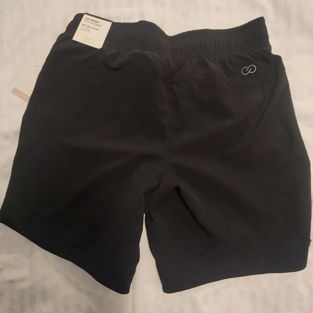 Journee Collection Black Mid Rise Shorts - Picture 2 of 6